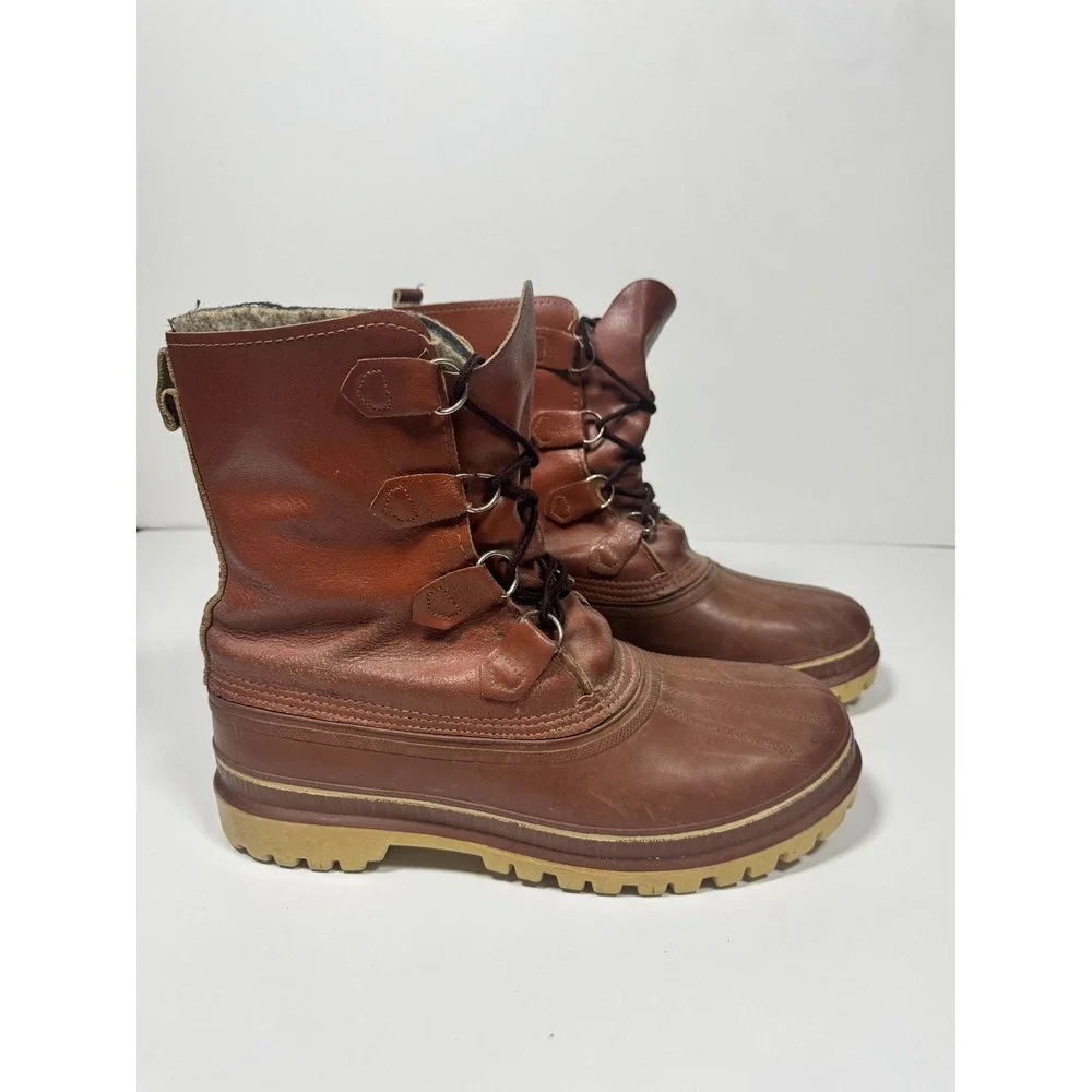 Sorel Felt Labeling Law Men's Snow Boots 11‎ Brown Mid Calf Casual Lace Up Boots